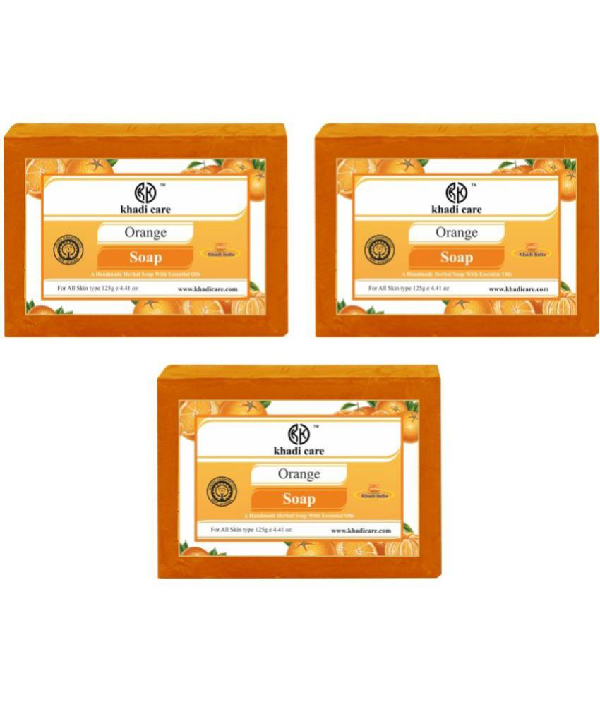     			Khadi Care Beauty Orange Soap for All Skin Type ( Pack of 3 )