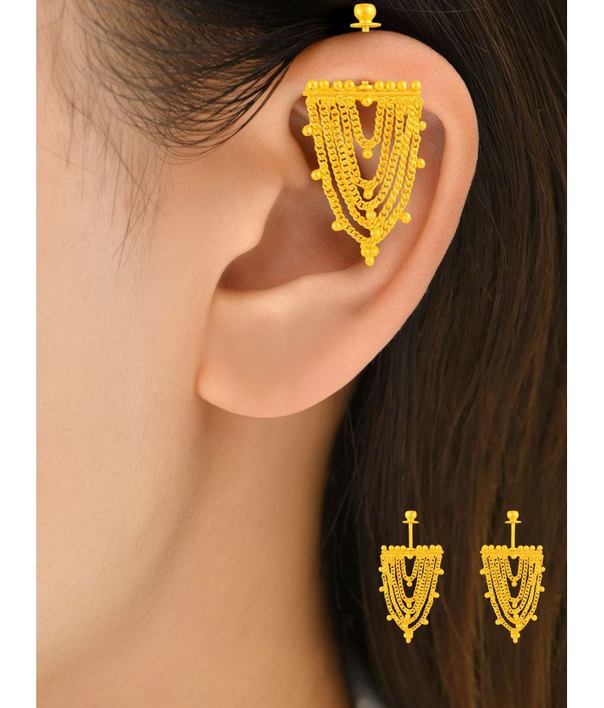     			LUV FASHION Golden Threader Earrings ( Pack of 1 )