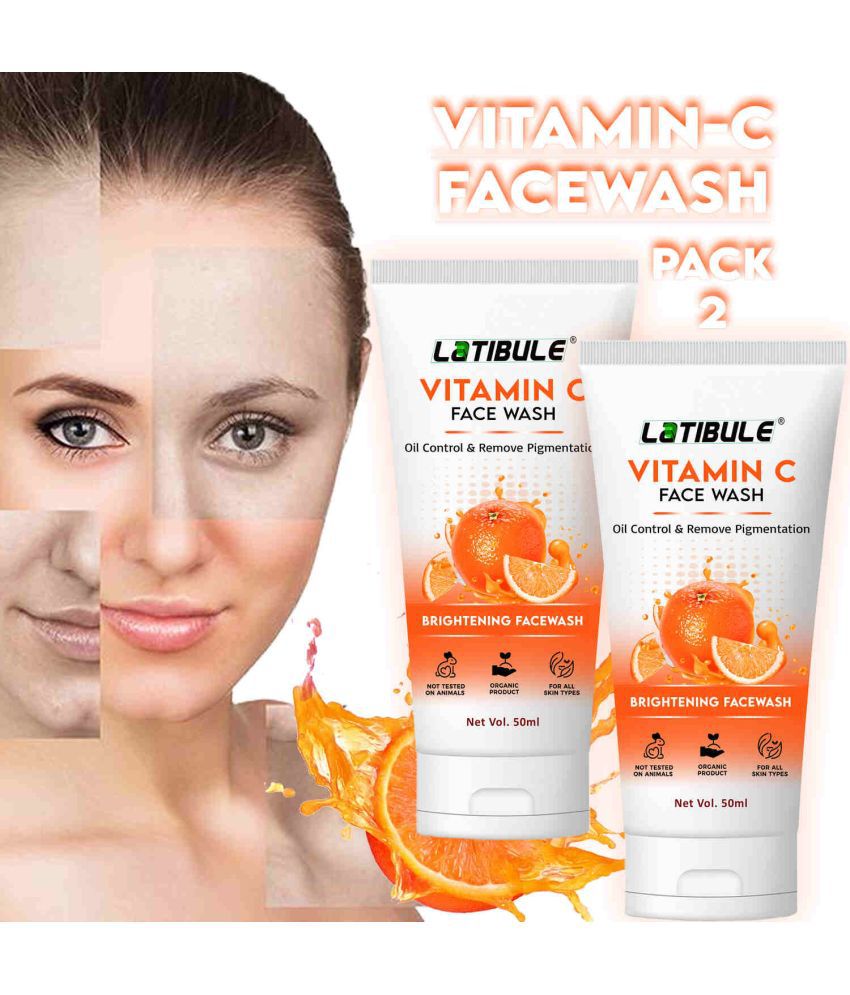     			Latibule Vitamin C Face Wash For Brightening skin, Oil Control, Remove Pigmentation 50ml, Pack of 2