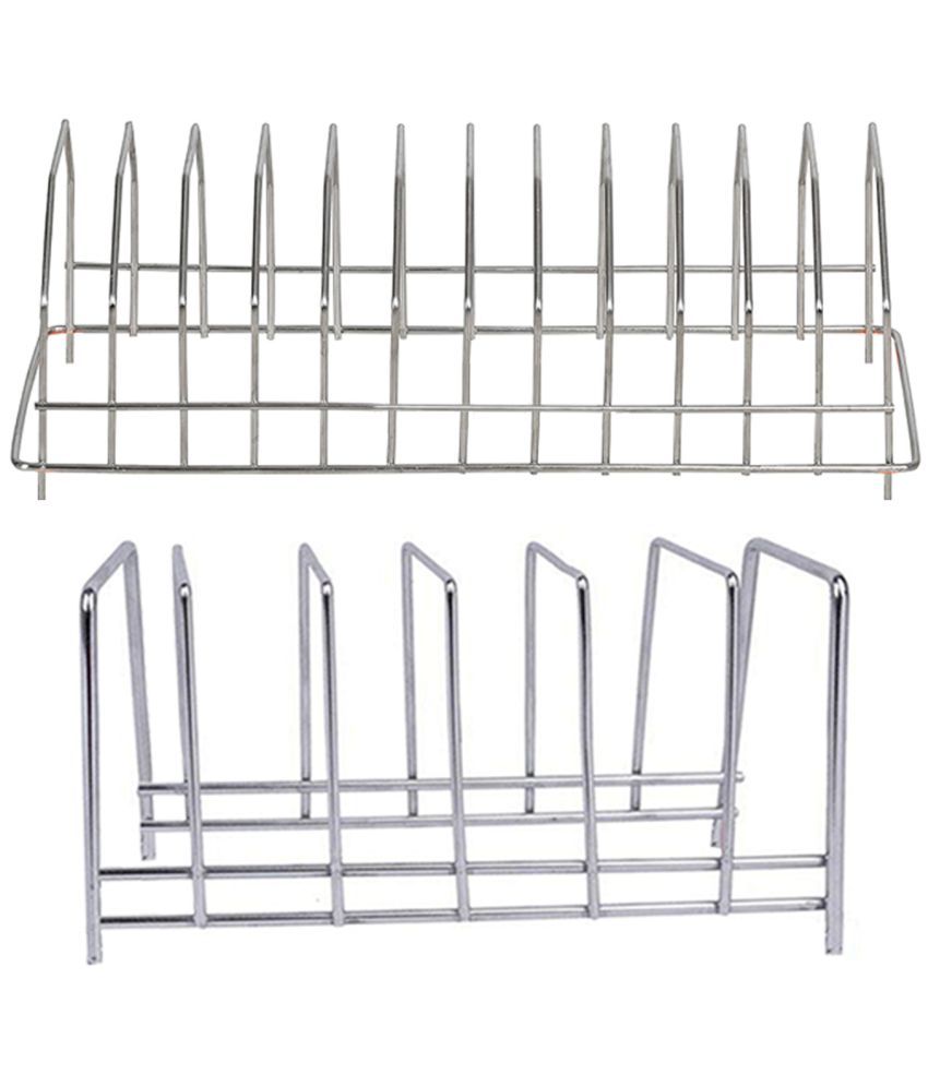     			OC9 Silver Stainless Steel Dish Racks ( Pack of 2 )