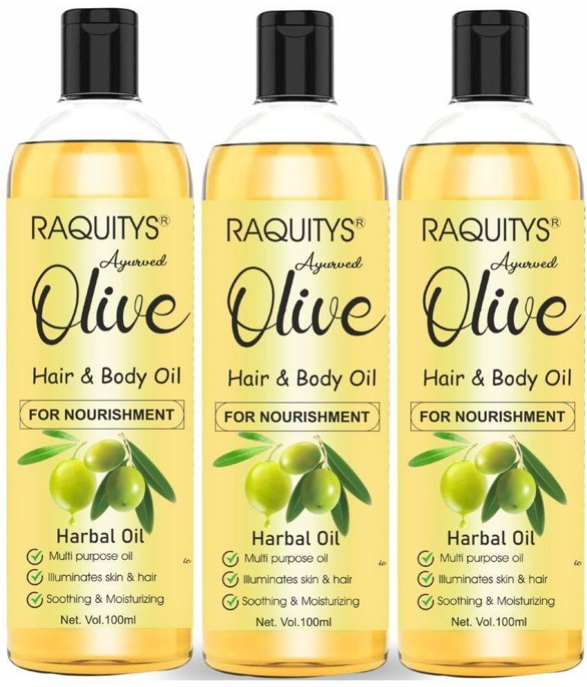     			RAQUITYS Cold Pressed Olive Oil For Skin, Hair, & Massage Hair Oil 300ML