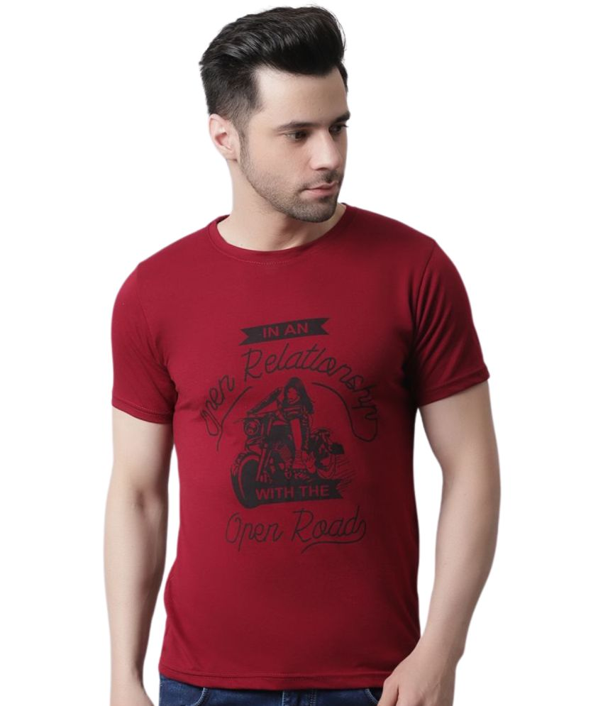     			The Mini NEEDLE Cotton Regular Fit Printed Half Sleeves Men's T-Shirt - Maroon ( Pack of 1 )