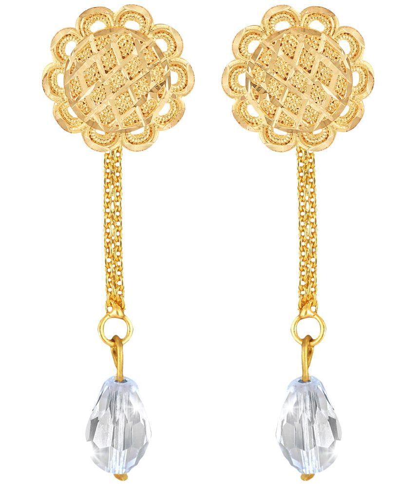     			Vighnaharta Golden Drop Earrings ( Pack of 1 )