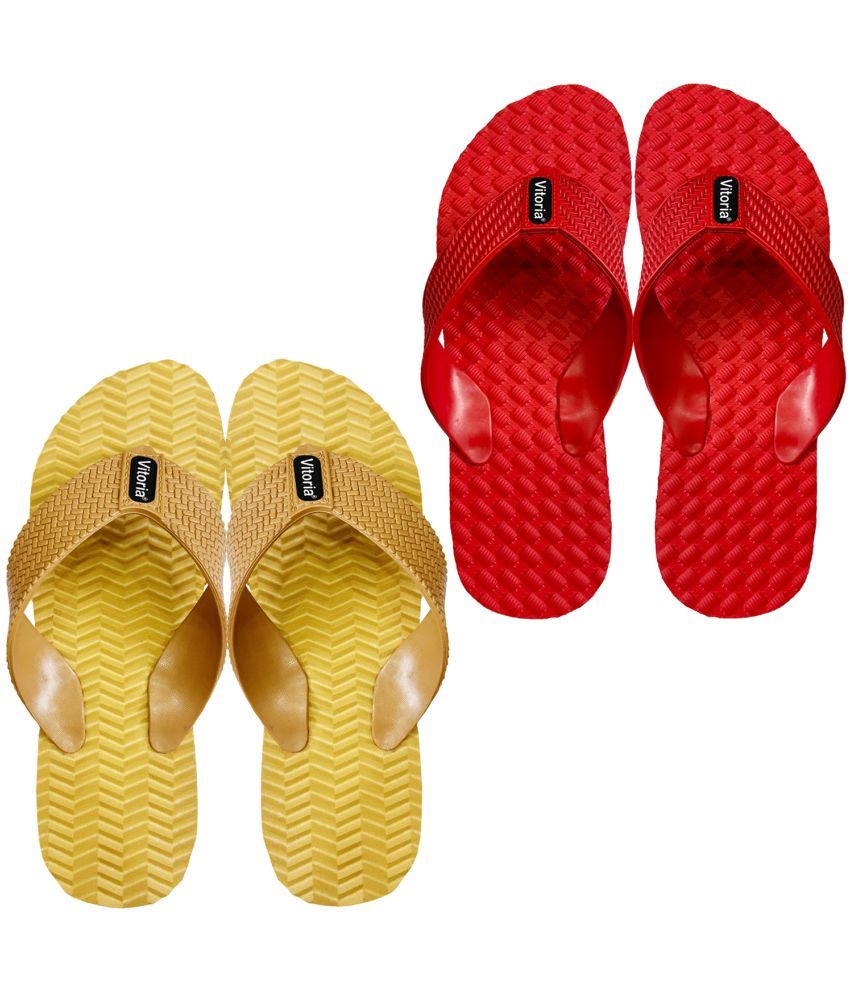     			vitoria Yellow Men's Thong Flip Flop