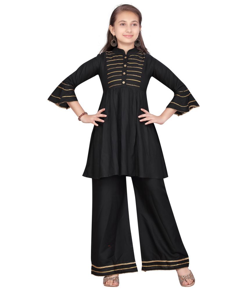     			Aarika Black Cotton Girls Kurta and Trousers Set ( Pack of 1 )