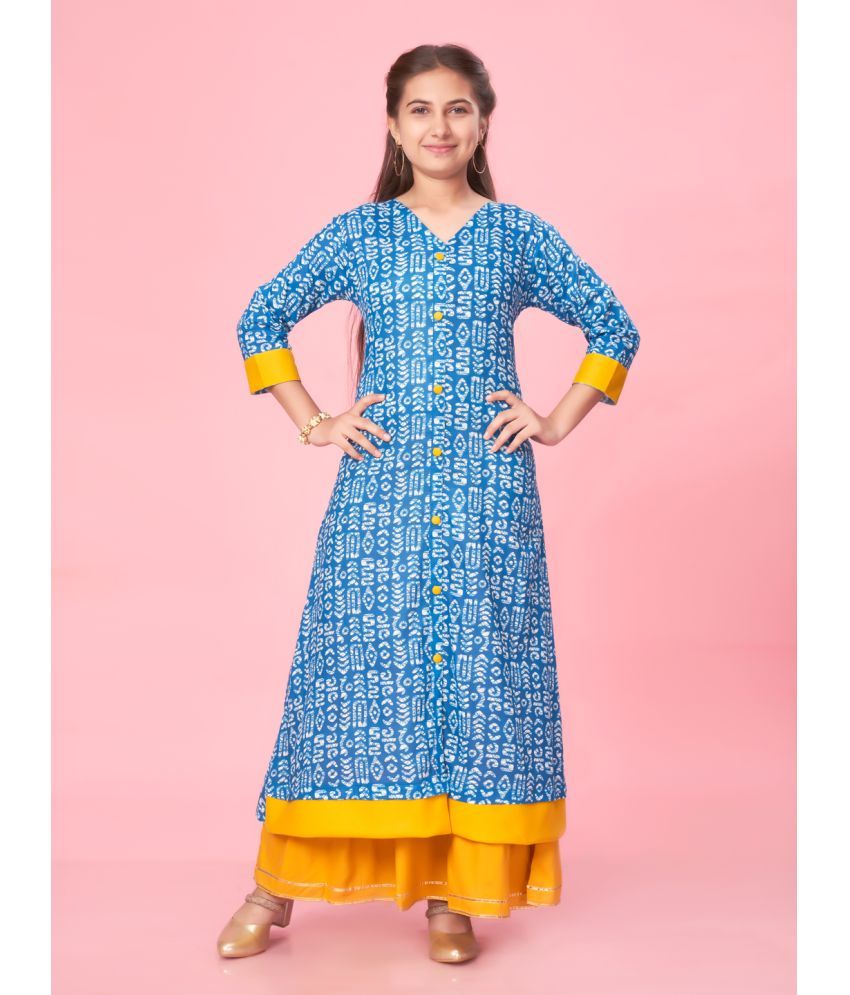     			Aarika Blue Cotton Girls Kurti ( Pack of 1 )