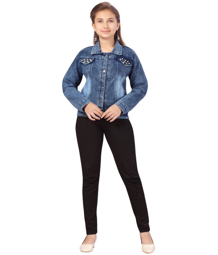     			Aarika Denim Blue Denim Girl's Denim Jackets ( Pack of 1 )