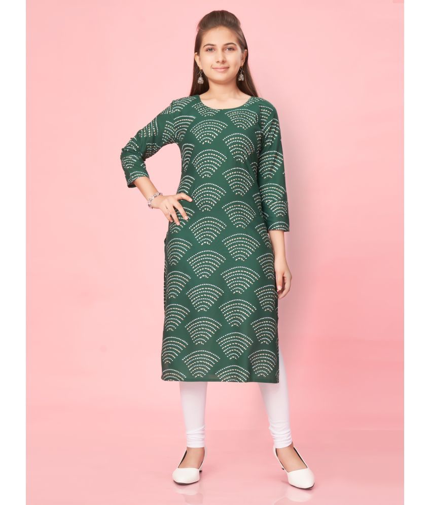     			Aarika Green Cotton Girls Kurti ( Pack of 1 )