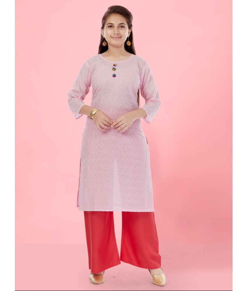     			Aarika Pink Cotton Girls Kurta and Trousers Set ( Pack of 1 )