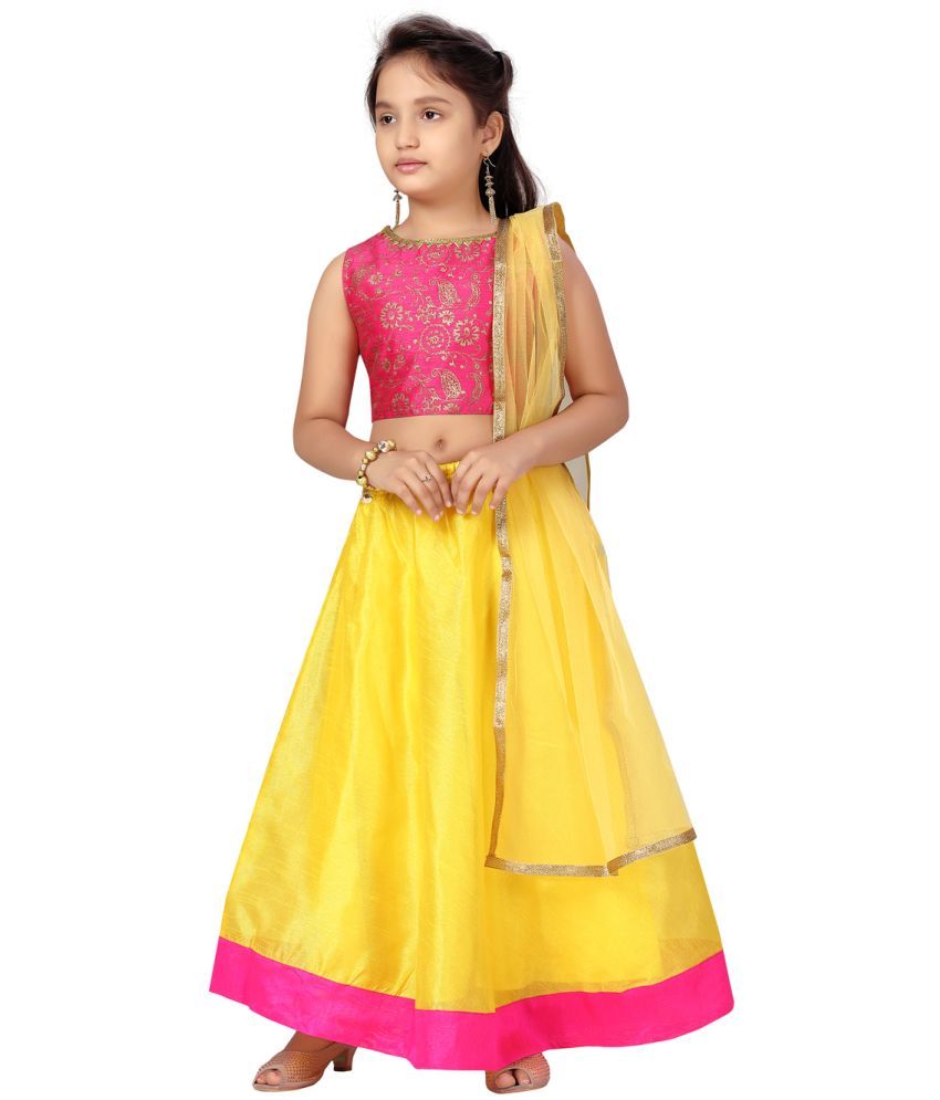     			Aarika Silk Lehenga Choli Set For Girls ( Pack of 1 , Pink )