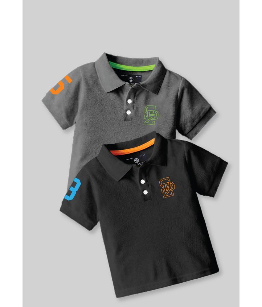     			CODEZ Multicolor Cotton Blend Boy's Polo T-Shirt ( Pack of 2 )