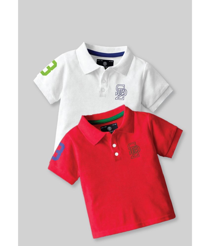     			CODEZ Pack of 2 Boys Cotton Blend Polo T-Shirt ( Multicolor )