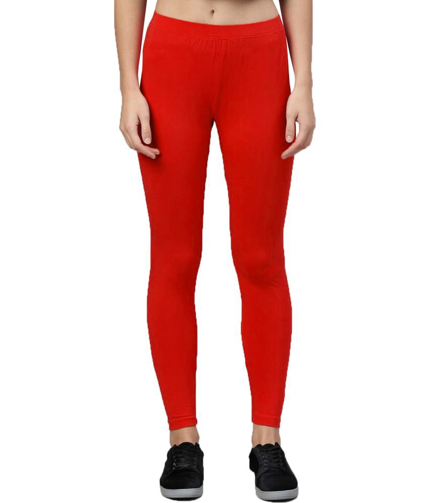     			Colorscube - Red Cotton Women's Leggings ( Pack of 1 )