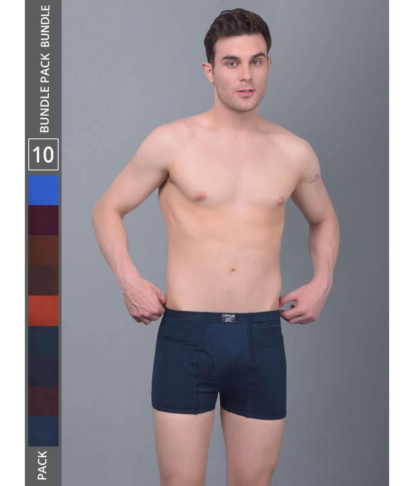     			Pack of 10 Dollar Multicolor MLHTR-01-P-AST-PO10 Cotton Men's Trunks