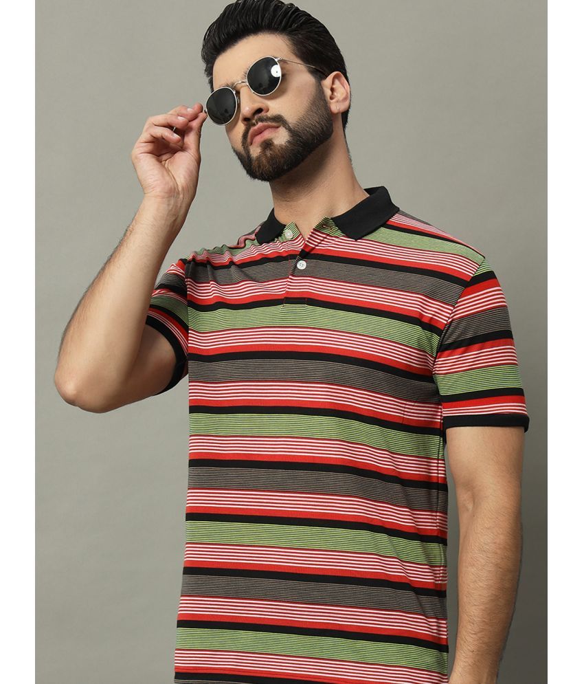     			GET GOLF Cotton Blend Regular Fit Striped Half Sleeves Men's Polo T Shirt - Multicolor ( Pack of 1 )