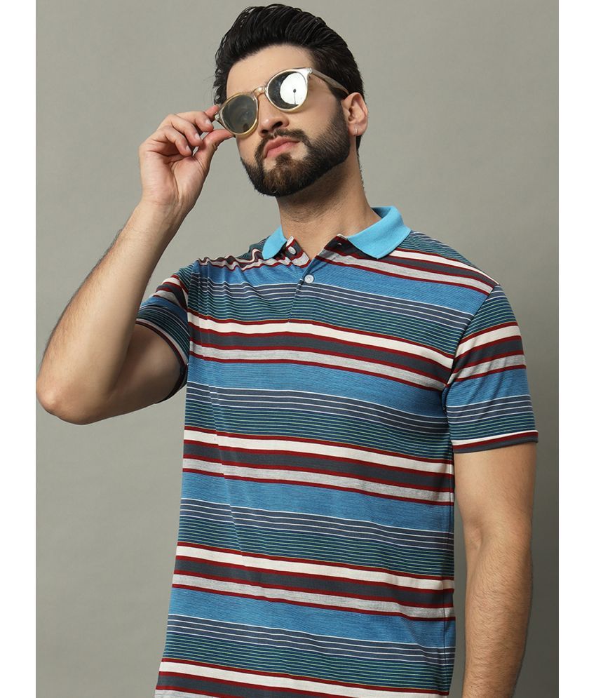     			GET GOLF Cotton Blend Regular Fit Striped Half Sleeves Men's Polo T Shirt - Multicolor ( Pack of 1 )