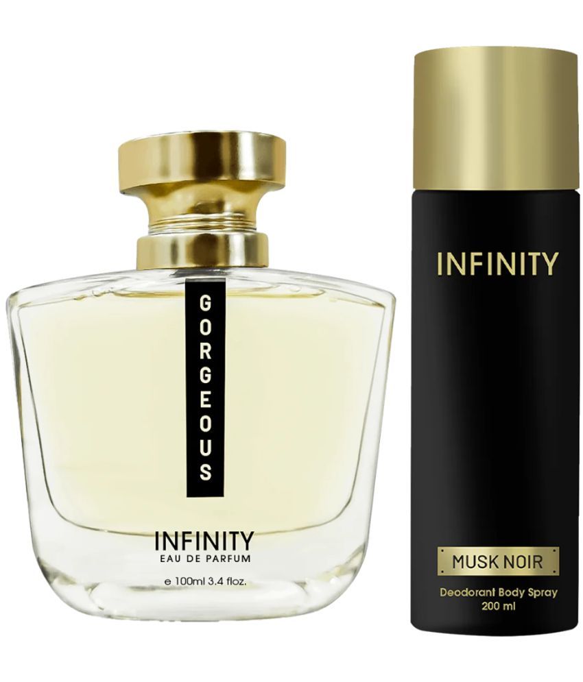     			Infinity Gorgeous 100ML EDP Long Lasting Perfume & Musk Noir 200ML Deodorant Body Spray Gift Set Pack of 2