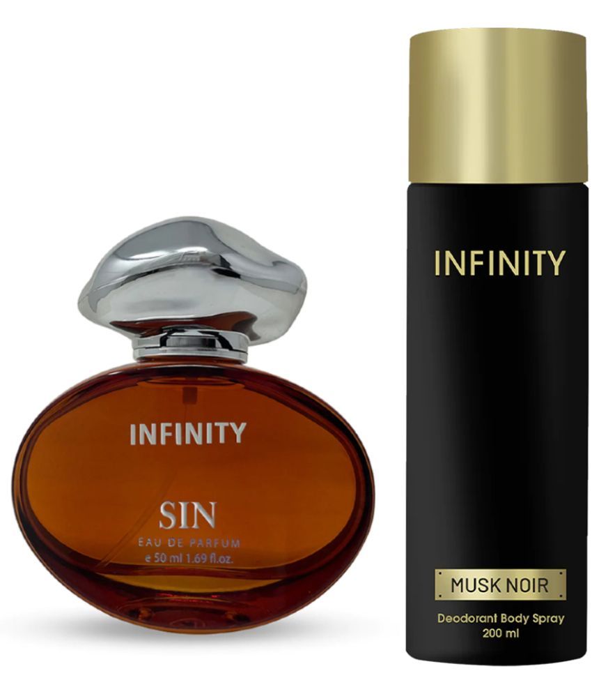     			Infinity Sin 50ML EDP Long Lasting Perfume & Musk Noir 200ML Deodorant Body Spray Gift Set Pack of 2