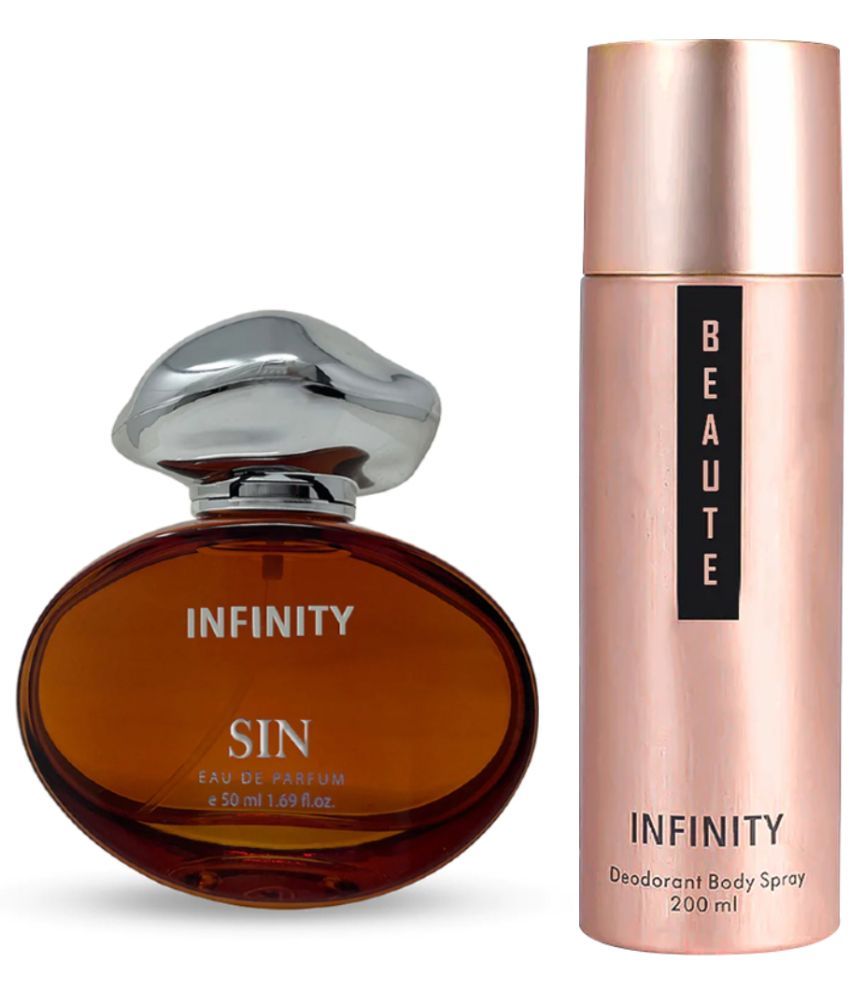     			Infinity Sin 50ML EDP Long Lasting Perfume & Beaute 200ML Deodorant Body Spray Gift Set Pack of 2