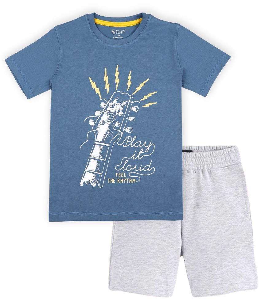     			J&JP Multicolor Cotton Blend Boys T-Shirt & Shorts ( Pack of 1 )