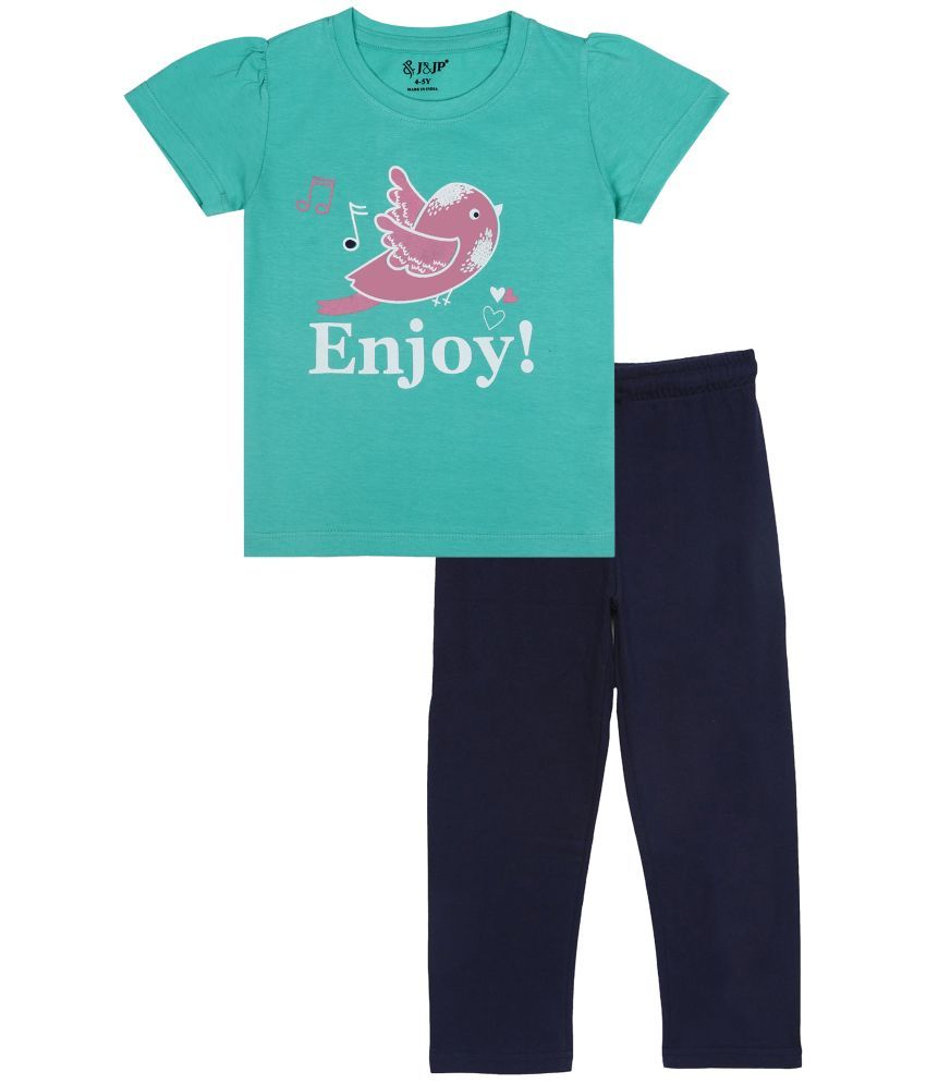     			J&JP Multicolor Cotton Blend Girls Top With Pants ( Pack of 1 )