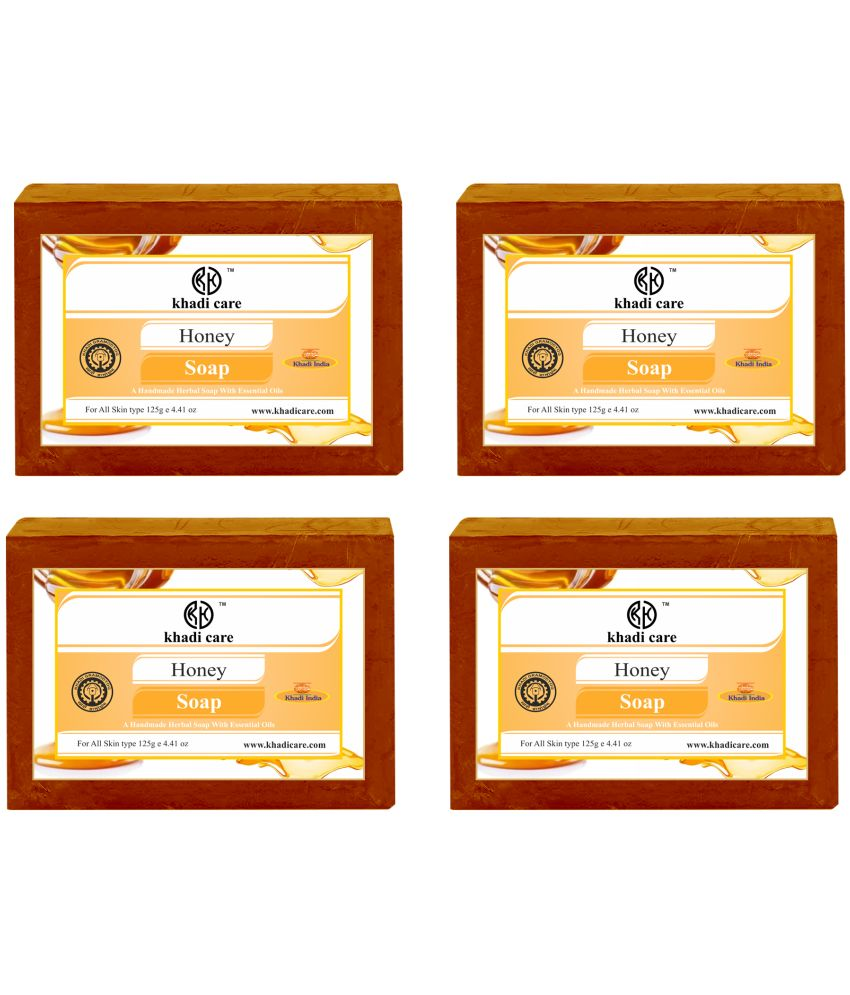     			Khadi Care Herbal Honey Soap (125g Each) Pack of 4