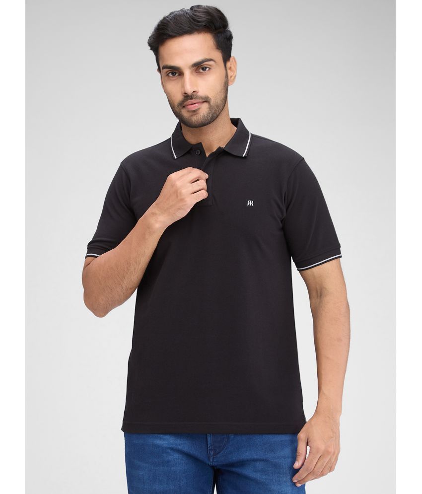     			Raymond Cotton Slim Fit Solid Half Sleeves Men's Polo T Shirt - Black ( Pack of 1 )