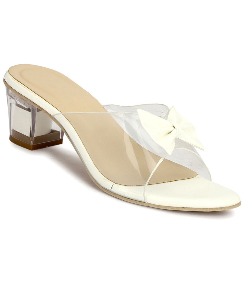     			Rimezs White Women's Slip On Heels