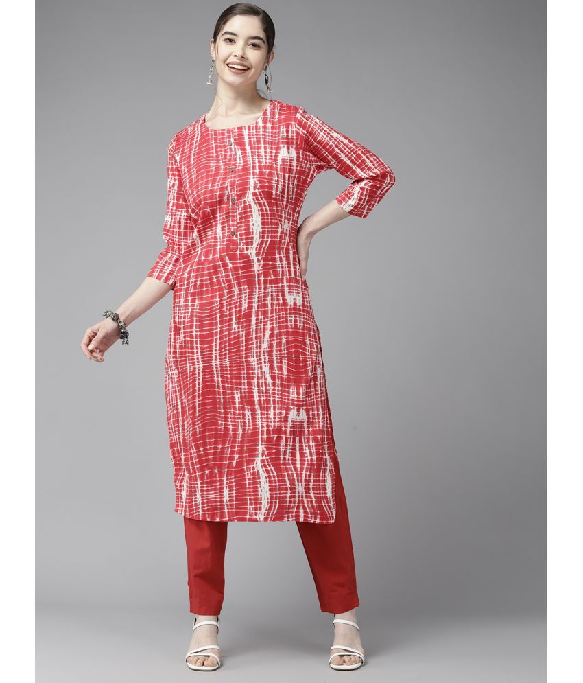     			Aarika Cotton Printed A-line Women's Kurti - Red ( Pack of 1 )