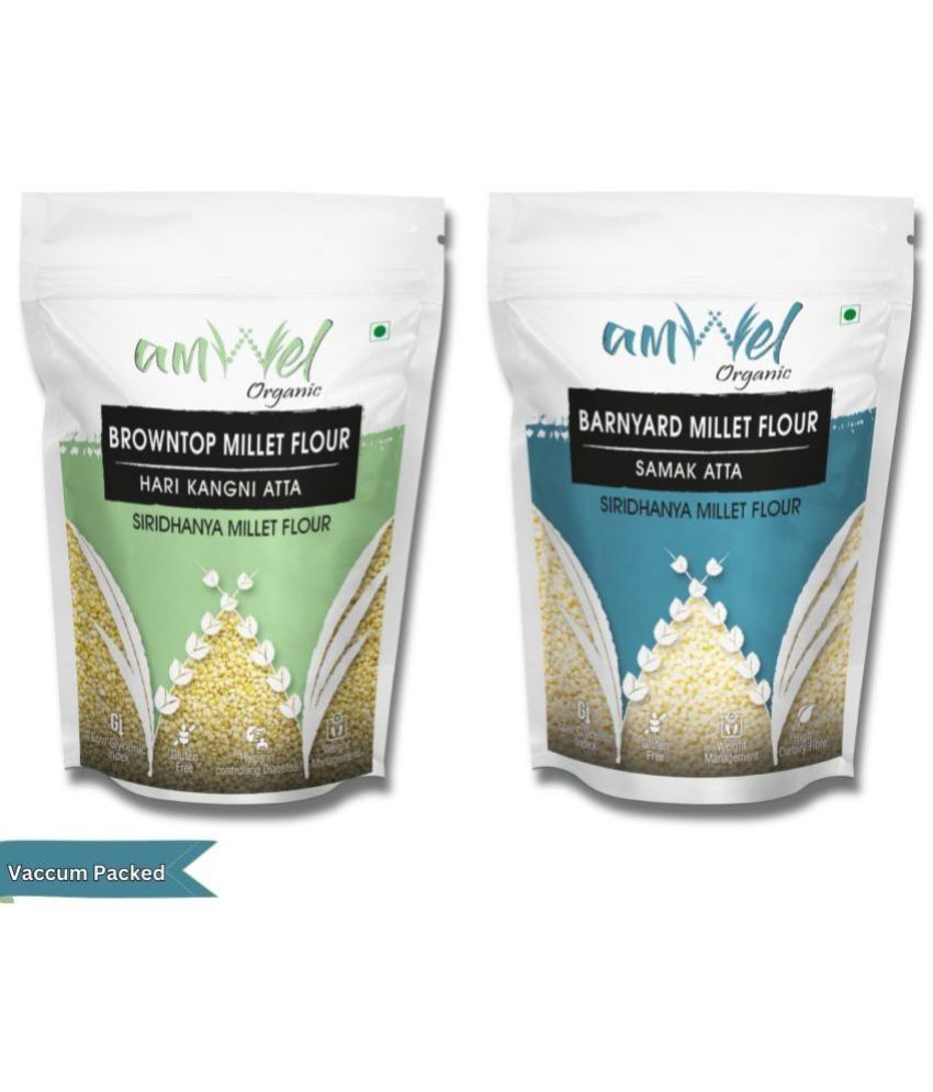     			Amwel Browntop Millet Flour 450g + Barnyard Millet Flour 450g 900 gm Pack of 2