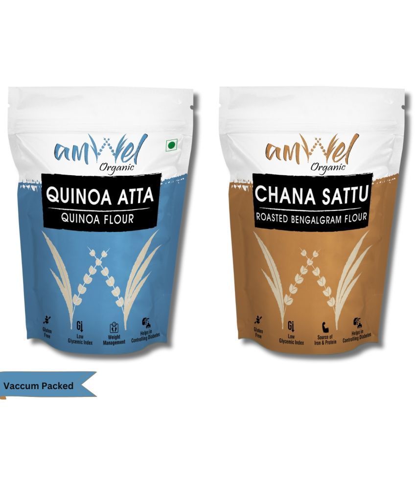     			Amwel Quinoa Atta 450g + Chana Sattu 450g 900 gm Pack of 2