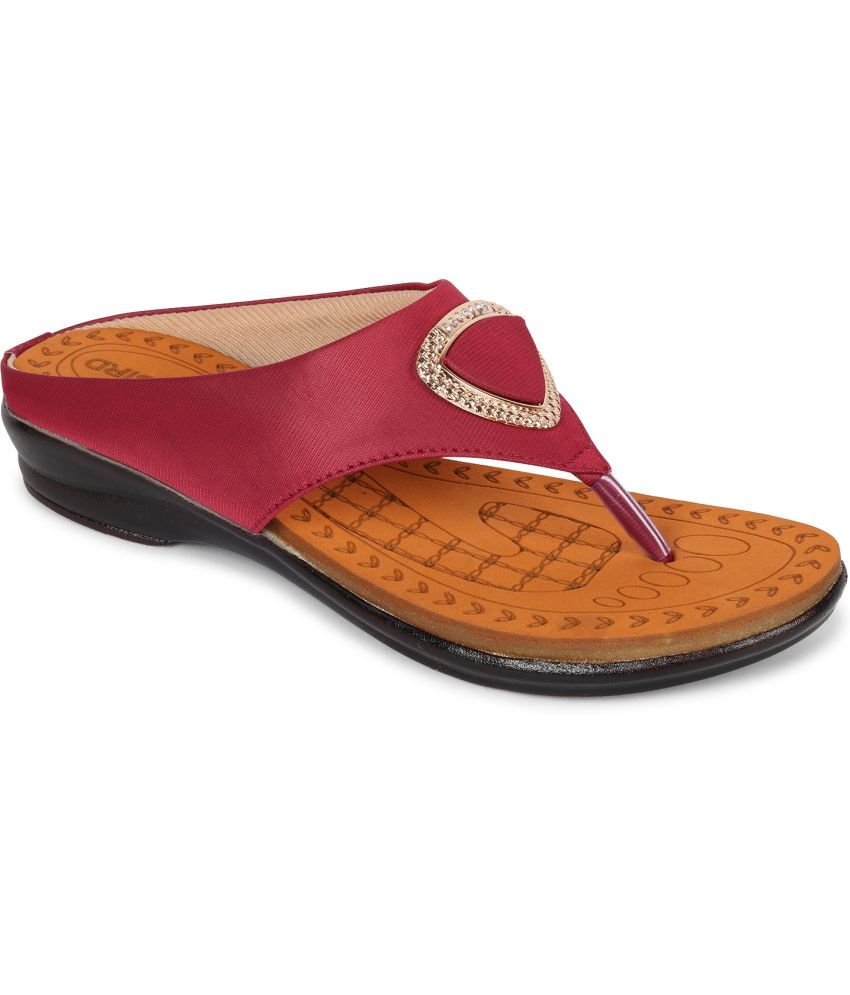     			BIG BIRD Maroon Women's Flats