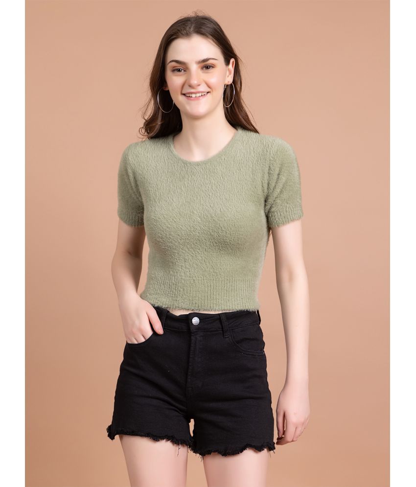     			Clapton Mint Green Woollen Women's Crop Top ( Pack of 1 )