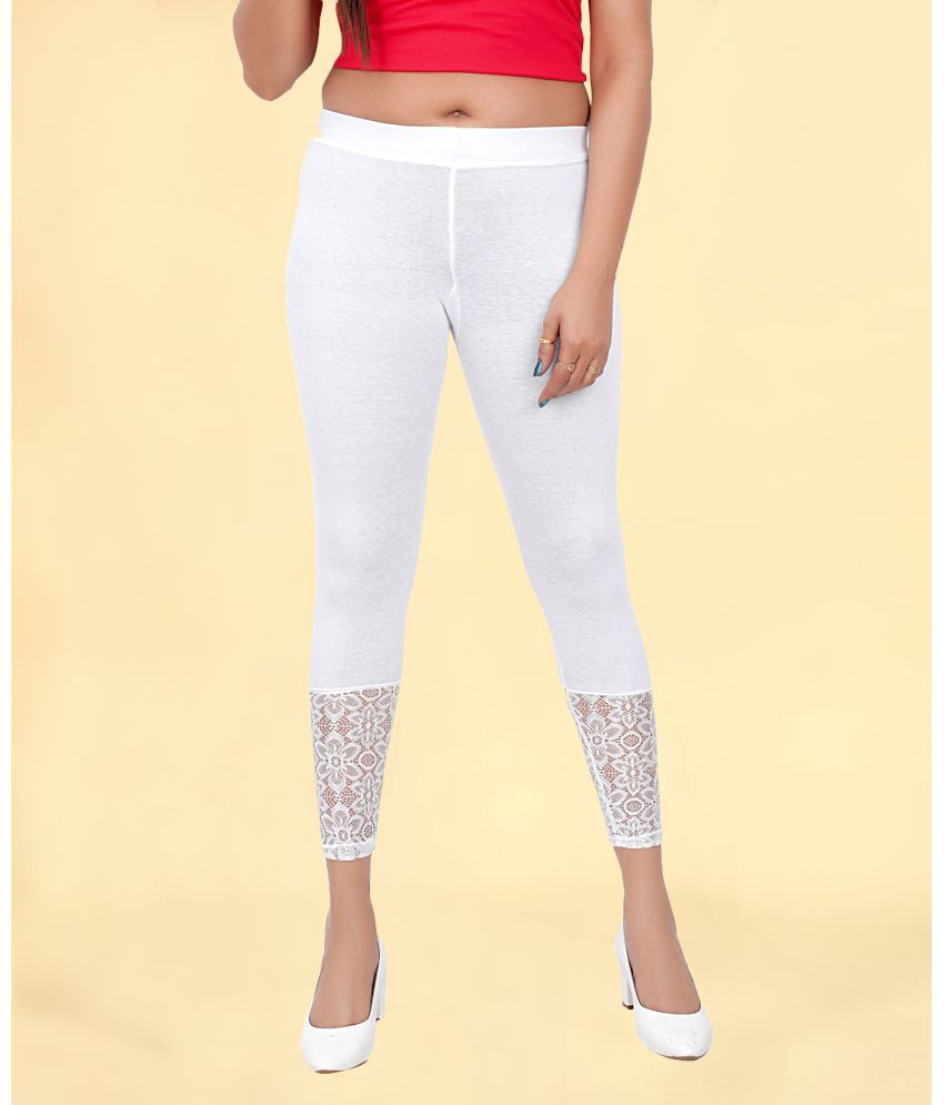     			Colorscube - White Cotton Women's Leggings ( Pack of 1 )