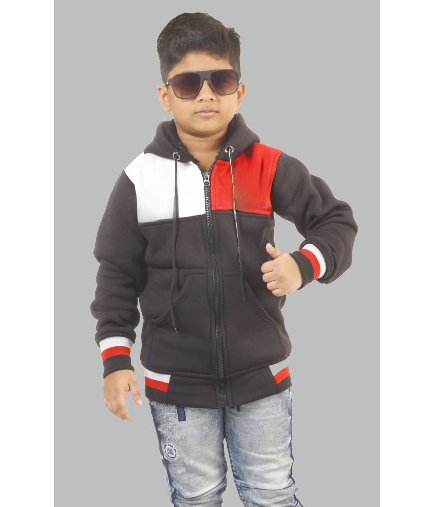     			Coxxup Black Cotton Blend Boys Casual Jacket ( Pack of 1 )