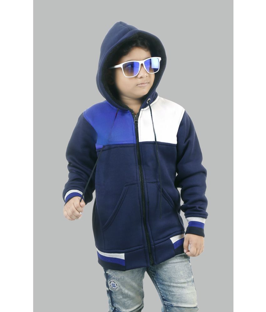     			Coxxup Navy Blue Cotton Blend Boys Casual Jacket ( Pack of 1 )