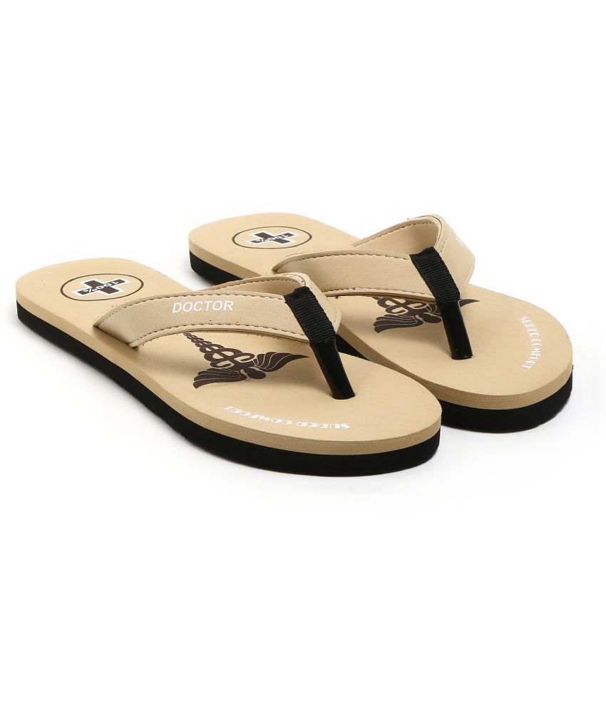     			Footup Cream Women's Thong Flip Flop