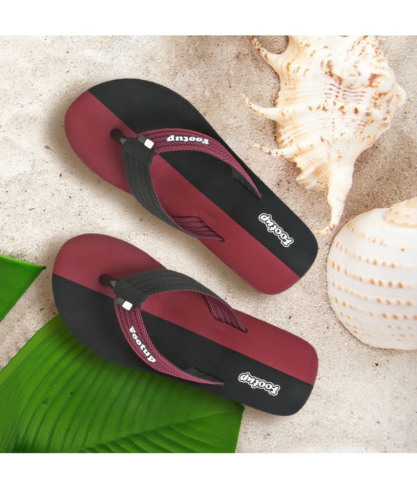     			Footup Maroon Men's Thong Flip Flop