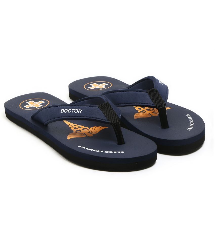     			Footup Navy Blue Women's Thong Flip Flop