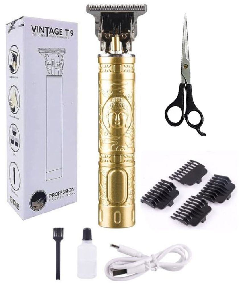     			Hpc T-9 Plastic+Scissor Gold Cordless Beard Trimmer With 60 minutes Runtime