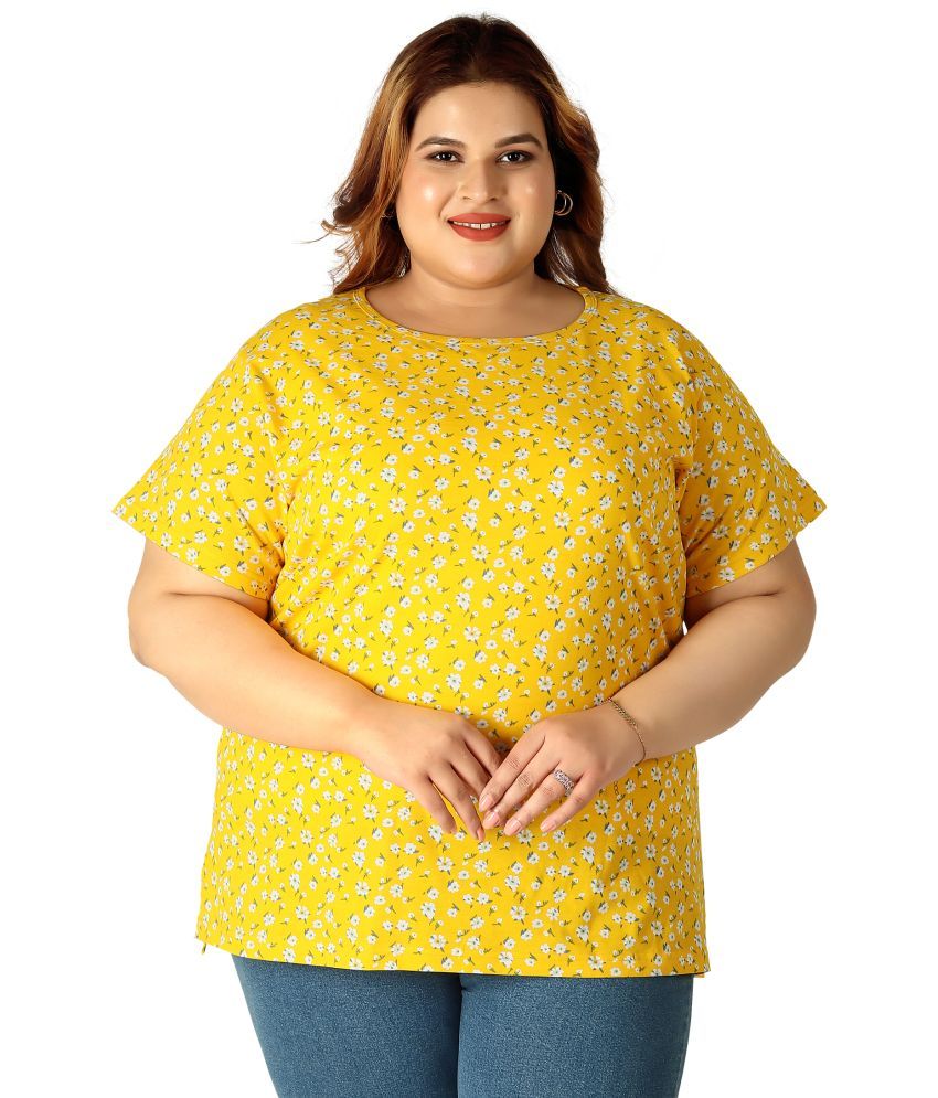     			Neo Garments Yellow Cotton Regular Fit Women's T-Shirt ( Pack of 1 )