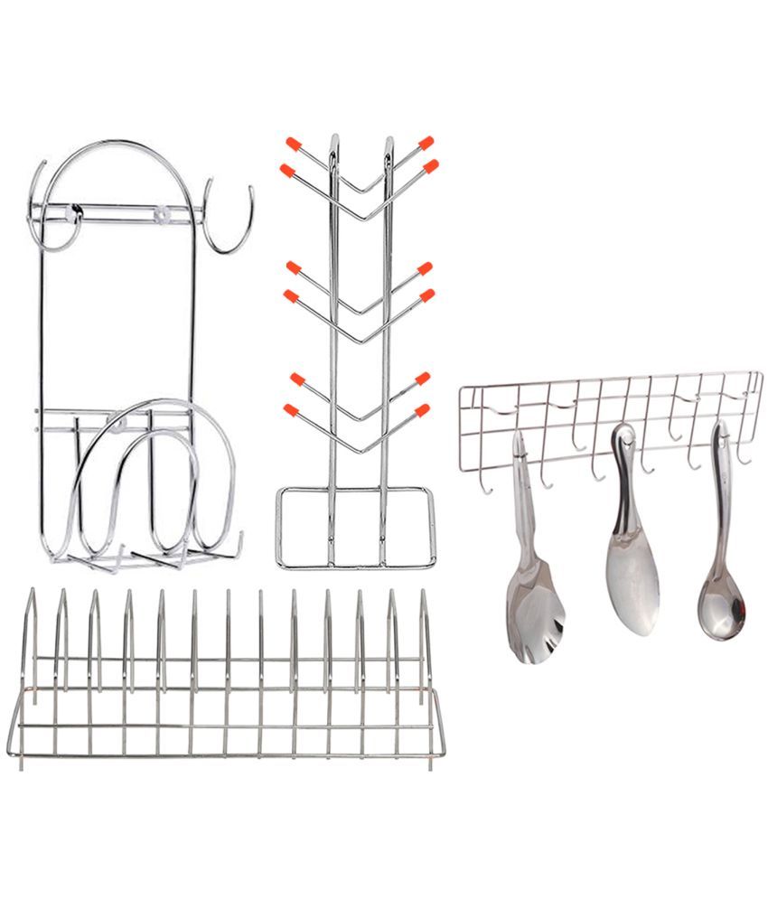     			OC9 Silver Stainless Steel Dish Racks ( Pack of 4 )