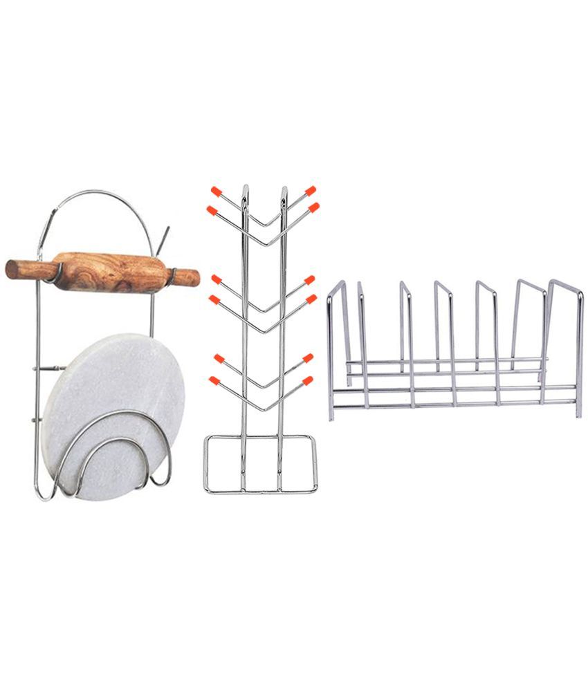     			OC9 Silver Stainless Steel Dish Racks ( Pack of 3 )