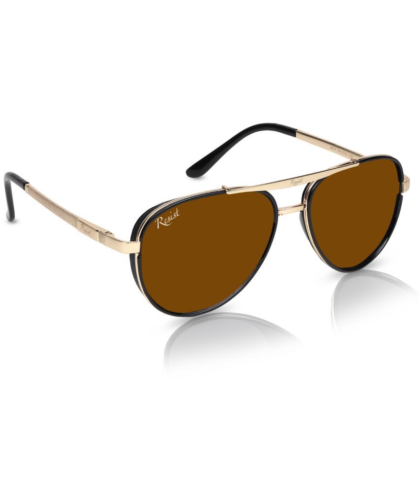     			RESIST EYEWEAR Gold Pilot Sunglasses ( Pack of 1 )