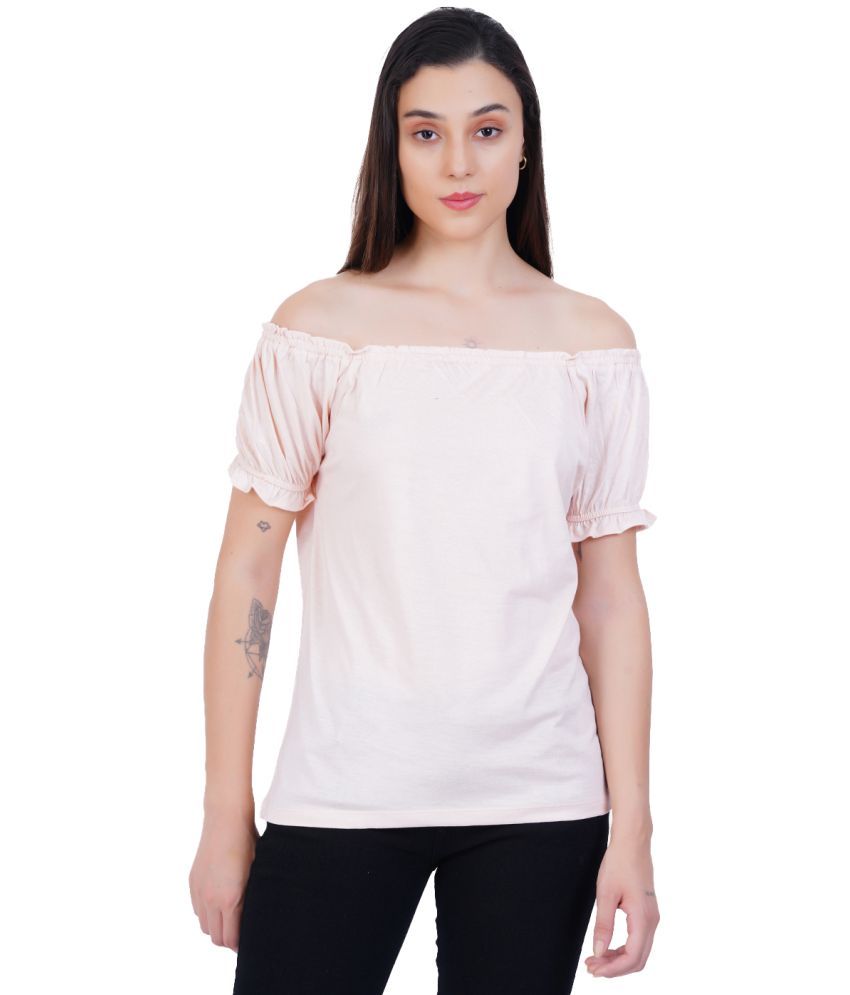     			Rad Prix Peach Cotton Blend Women's Regular Top ( Pack of 1 )