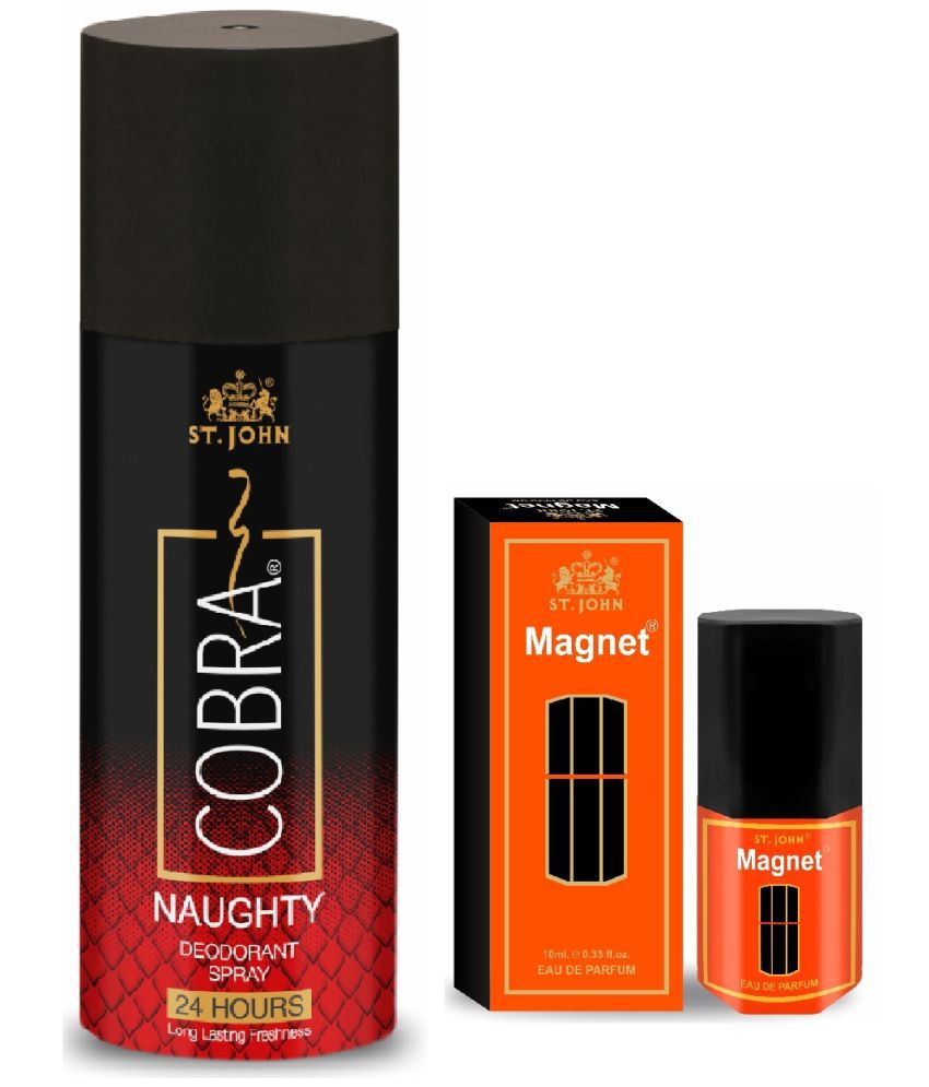     			St. John Naughty 150ml & Magnet 10ml Deodorant Spray & Perfume for Men 160 ml ( Pack of 2 )