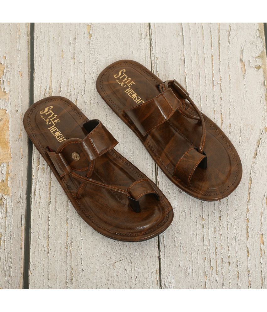     			Style Height - Brown Men's Sandals