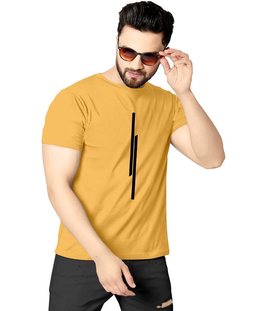     			happy khajana Pack of 1 Polyester Regular Fit Men's T-Shirt ( Yellow )