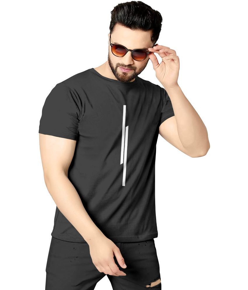     			happy khajana Pack of 1 Polyester Regular Fit Men's T-Shirt ( Black )