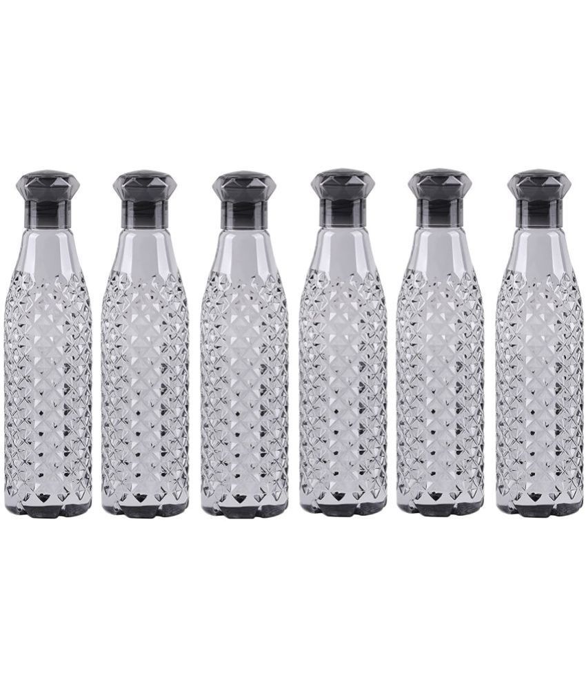     			ATIPRIYA Black Plastic Water Bottle 1000 mL ( Set of 6 )